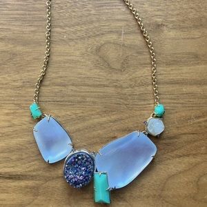 Alexis Bittar Archive lucite Druzy Necklace turquoise, chrysoprase STUNNING